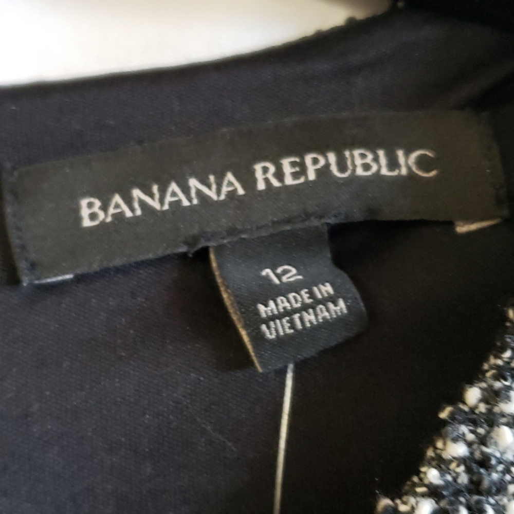 Banana Republic Tweed Knit Black & White Dress Size 12 - Picture 7 of 12
